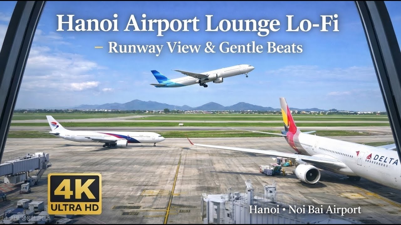 Hanoi Airport Lounge Lo fi — Calm Runway View & Gentle Beats  Relaxing Travel Ambience