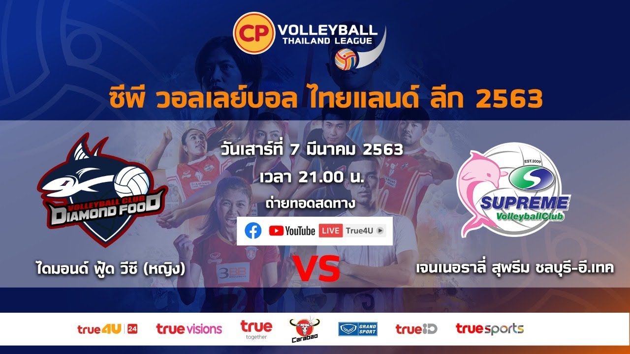 ซีพี วอลเลย์บอล ไทยแลนด์ลีก 2020 l ไดมอนด์ ฟู้ด วีซี VS เจนเนอราลี่ สุพรีม ชลบุรี อีเทค