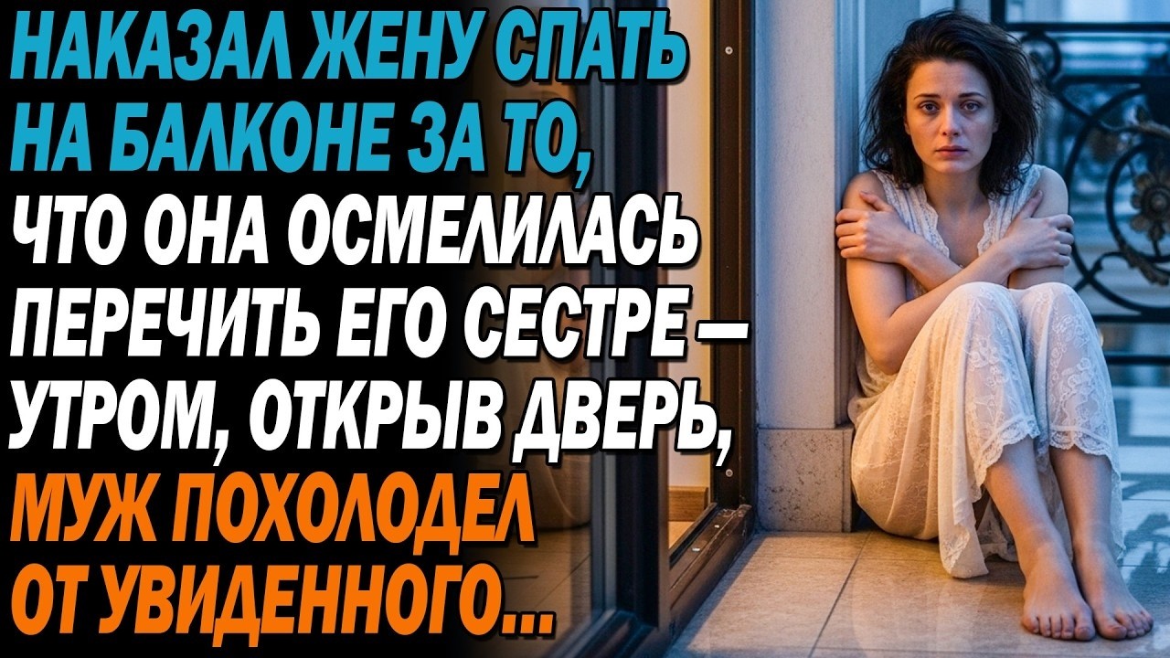 😡Наказал жену спать на балконе за спор с сестрой —😨 утром, открыв дверь, муж похолодел от ужаса