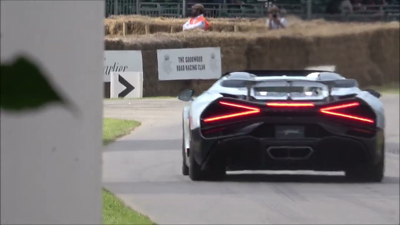 NEW Bugatti Mistral W16 Exhaust Sound Driven Fast Goodwood Hillclimb