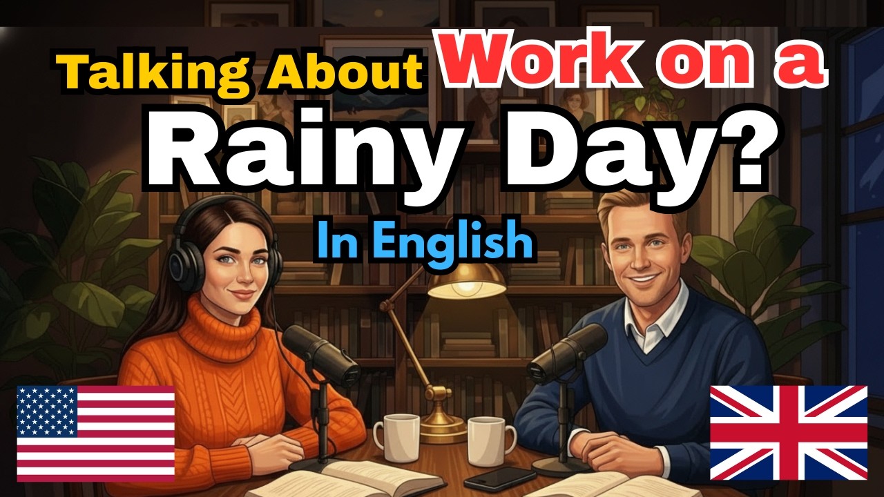 How to describe work on a rainy day? | Simple English phrases and vocabulary #talkema