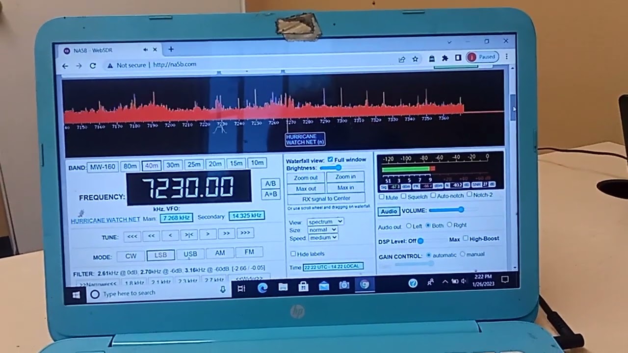 NA5B WEB SDR RECEIVER SYSTEM 1/26/2023