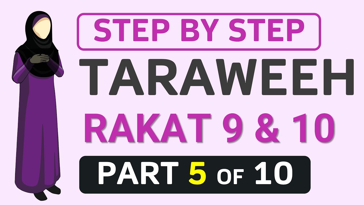 TARAWEEH Part 5 of 10: Female Step-by-Step Beginner's Guide to 2 Rakat Sunnah Taraweeh Prayer