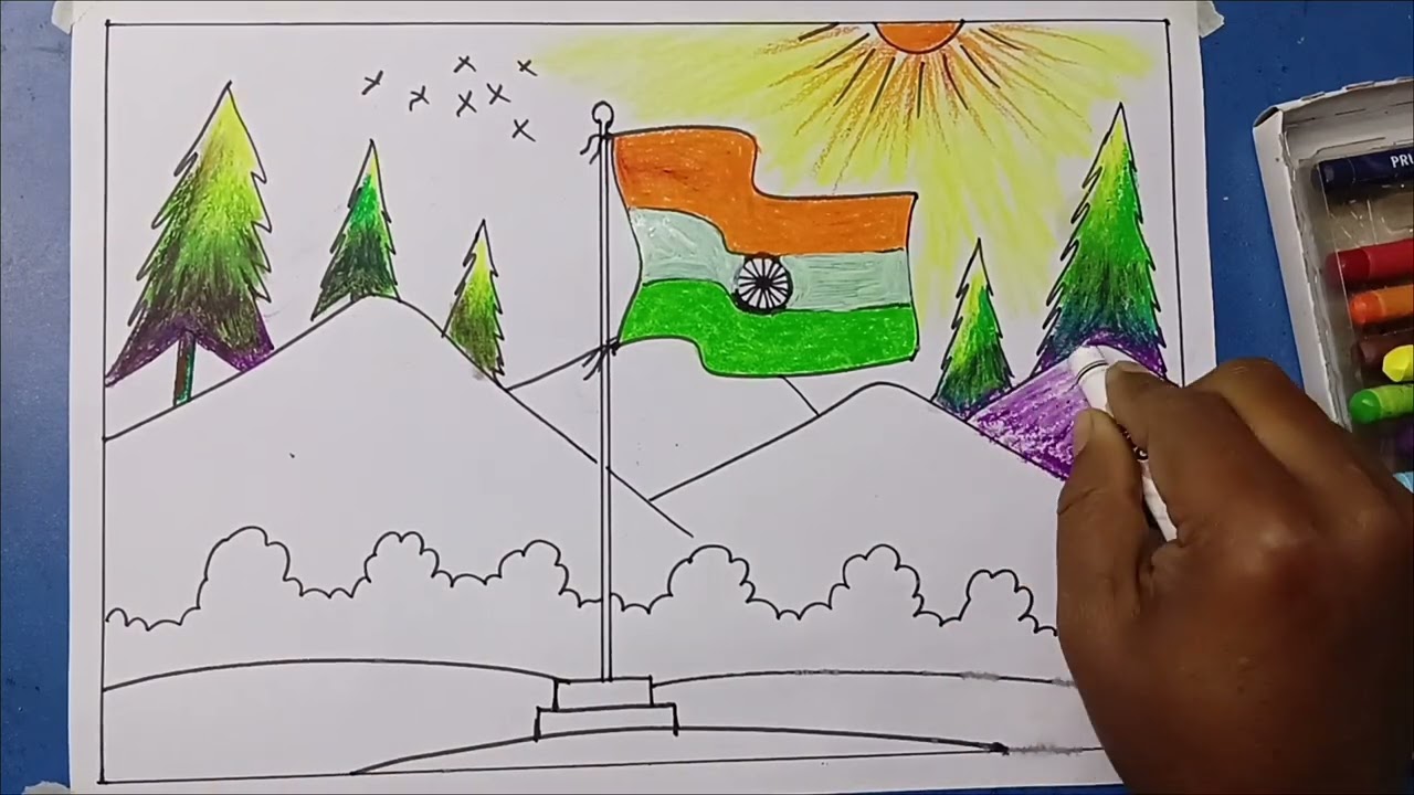 PASTEL COLOURS DRAWING▶️ NATIONAL FLAG 🇮🇳PART 2
