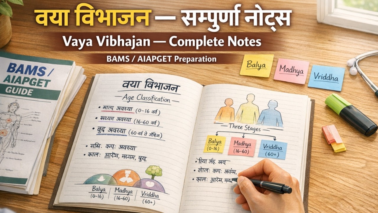 Vaya Vibhajan Complete Notes | वय विभाजन | BAMS & AIAPGET Preparation | Ayurveda Age Classification