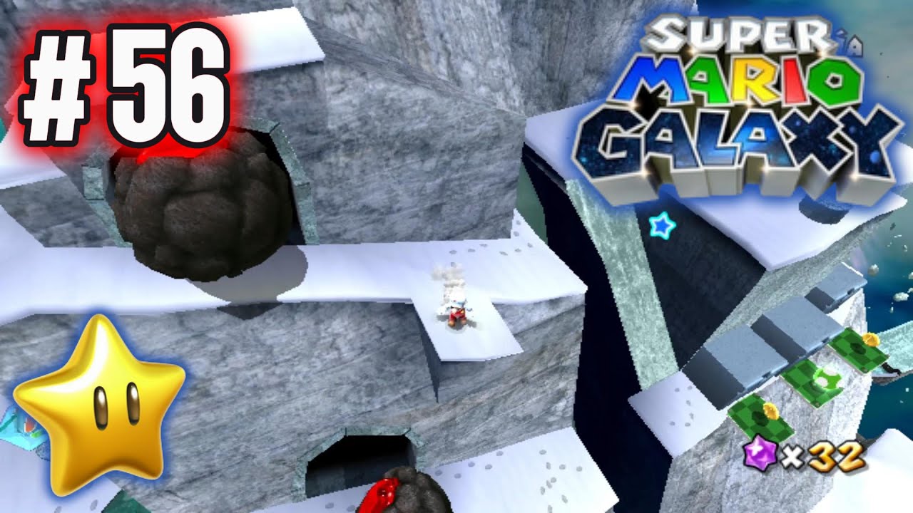 Super Mario Galaxy (Wii) Español Parte#56 Galaxia Volcan Gelido Montaña De Hielo Muy Resbaladiza