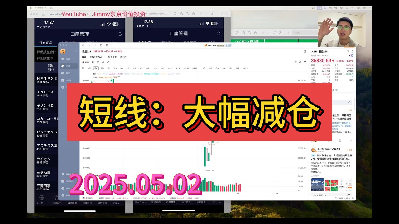 日经短线：大幅减仓 2025.05.02 日本股票 NISA【Jimmy东京价值投资】