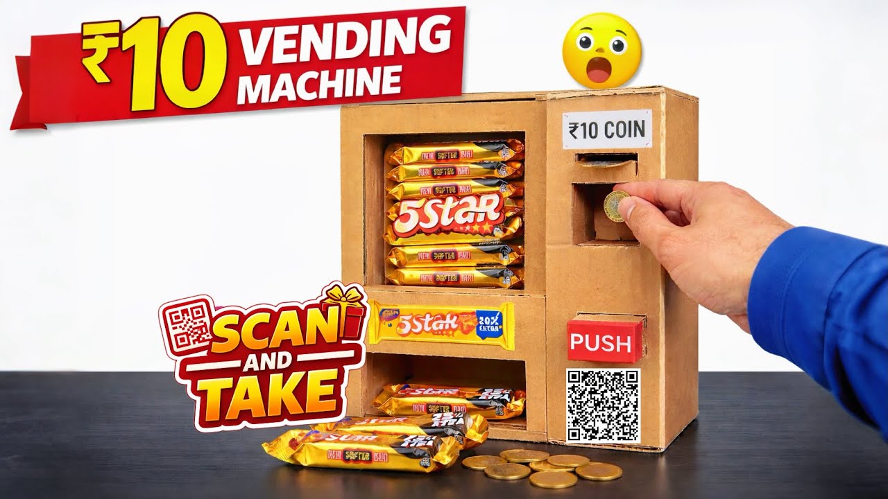 ₹10 Coin Vending Machine 😱 | Cardboard se 5 Star Chocolate Dispenser | DIY Working Machine