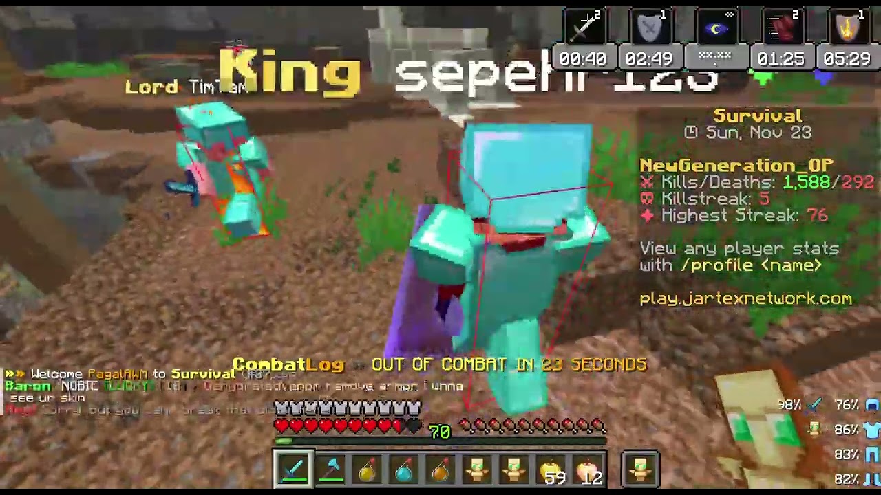 sepehr123 vs NewGeneration OP !! Jartex Survival 