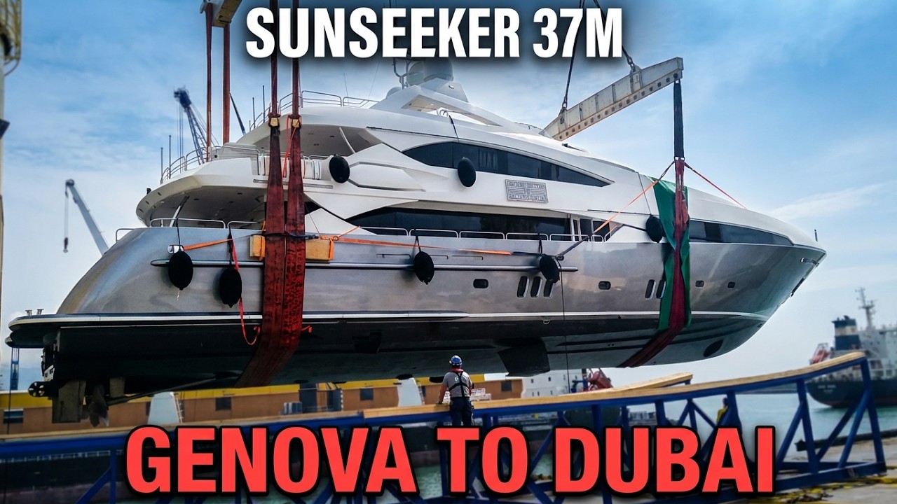 Sunseeker 37m AL FAISAL Shipped from Genova to Dubai (Part 1)