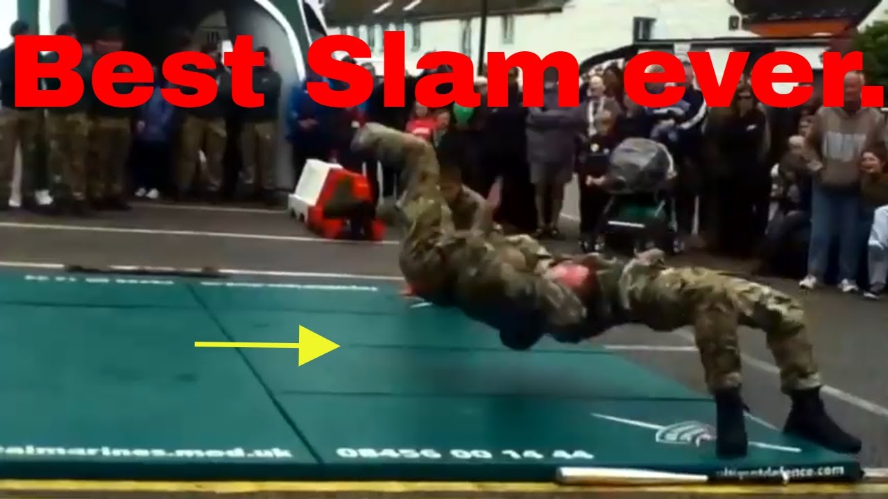 Royal Marines Martial Arts demonstration.  Flips, slams, kicks, takedowns, submissions crazy stuff.