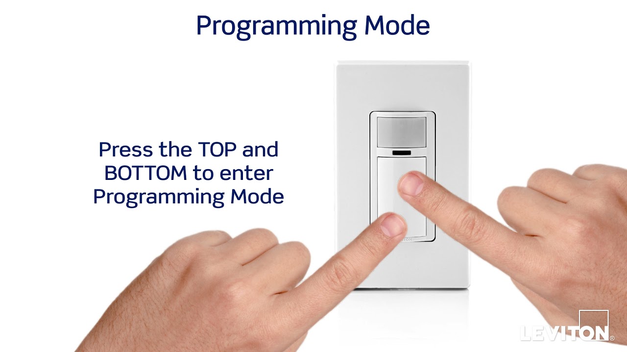 How to program the settings on the Leviton Decora Motion Sensor light switch