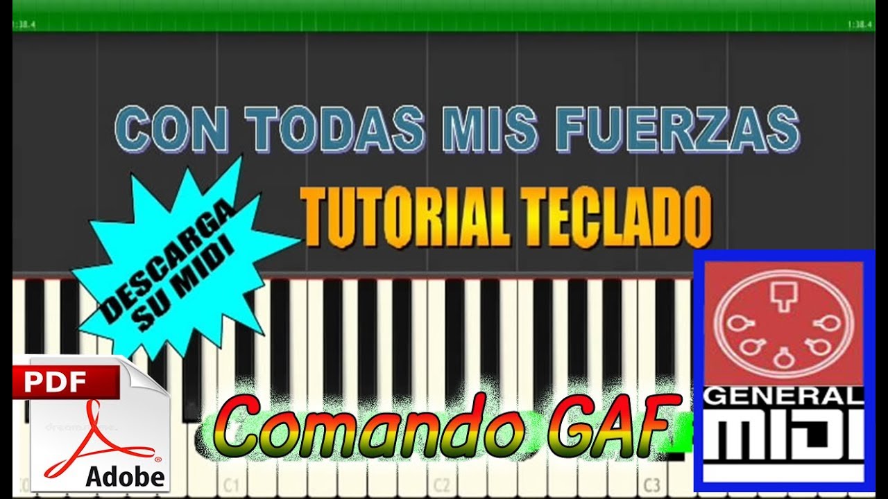 COMANDO GAF-Con Todas mis Fuerzas(TUTORIAL para TECLADO) + MIDI + Letra con ACORDES.pdf