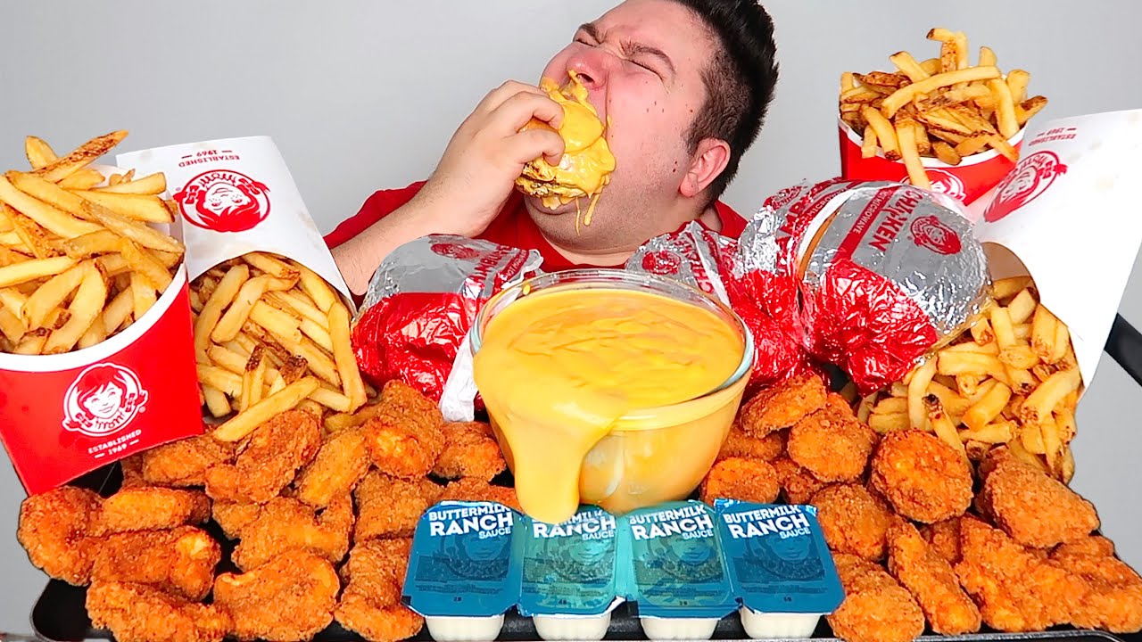 EXTREMELY CHEESY WENDY'S CHEESE SAUCE • Mukbang & Recipe