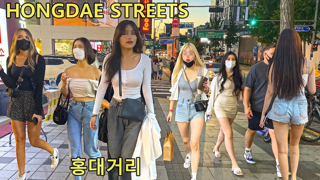 [4K 토요일 오후에 홍대에 엄청난 인파 😎😎😎]- 가을이 느껴지는 시원한 날에 홍대 거리를 함께 걸어요 😀😀😀날씨 넘 좋네요 👍👍👍HONGDAE/SEOUL/KOREA
