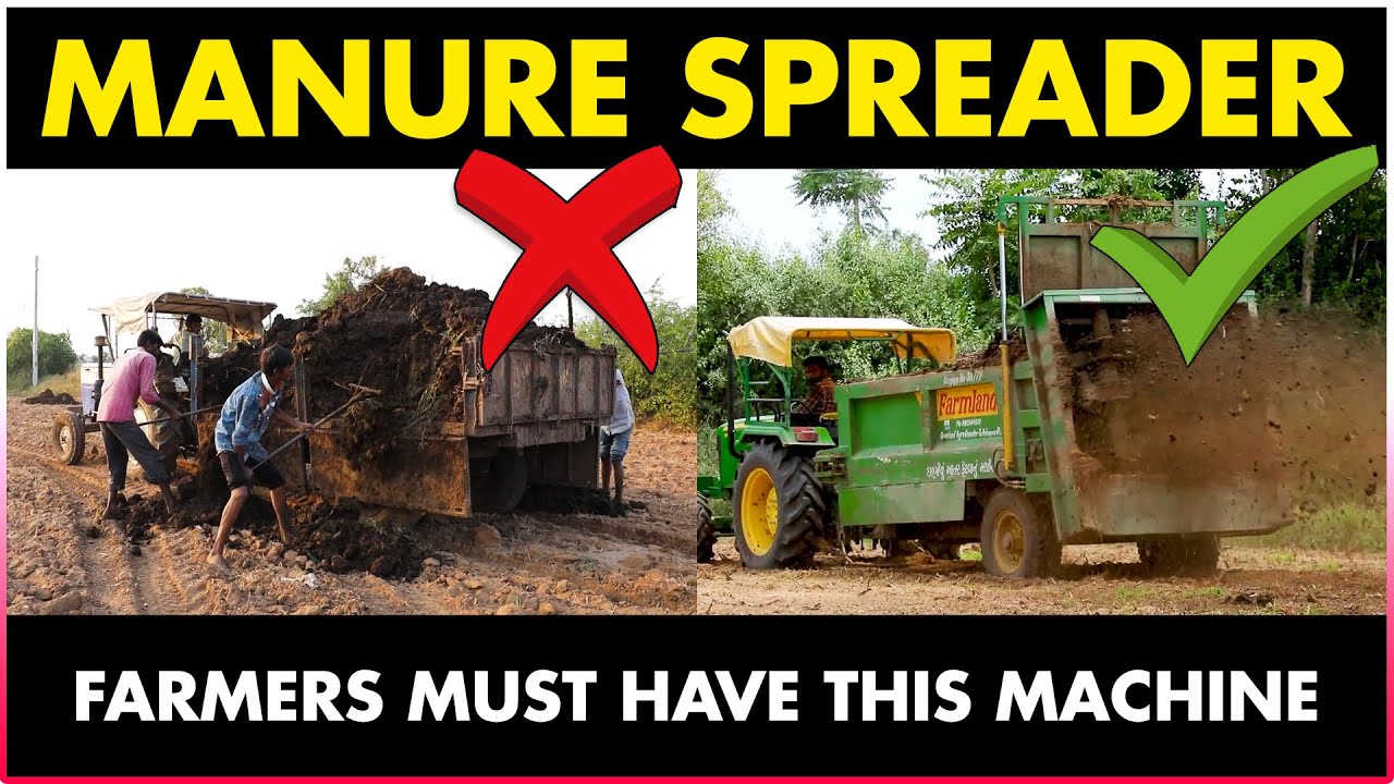 Manure spreader Machine | Farmland Muck Spreader Machine | Fertilizer Spreader Tractor Attachment