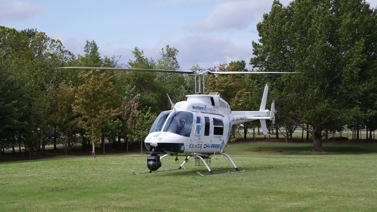 Bell 206 LongRanger start up and take off October 21st, 2017  KFOR News Channel 4 Oklahoma City