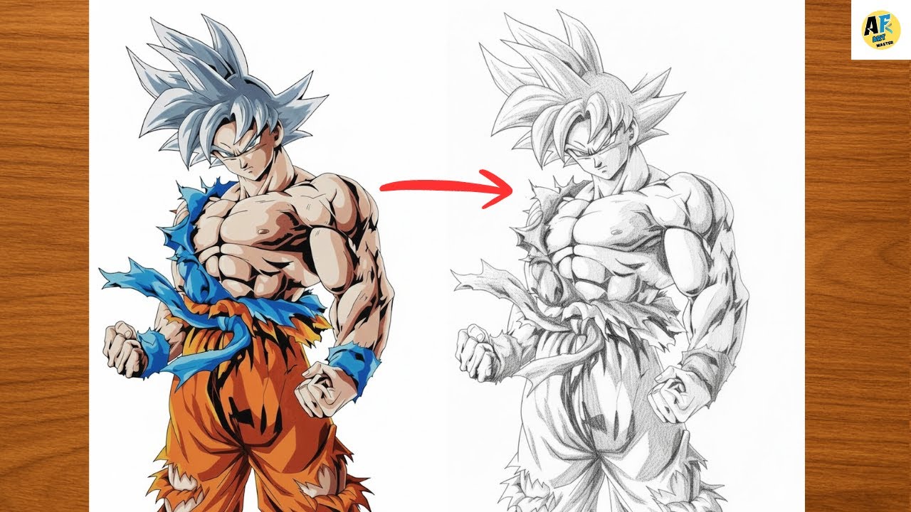 How to Draw Goku (Ultra Instinct) Step by Step | Easy Anime Drawing Tutorial