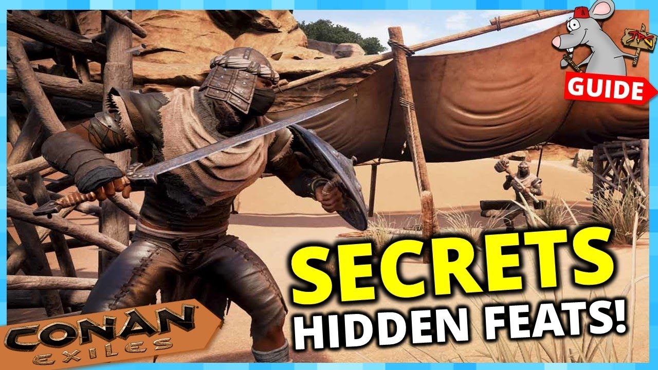 CONAN EXILES PS4 SECRETS | Hidden Feats! Special Armors Weapons Build Pieces