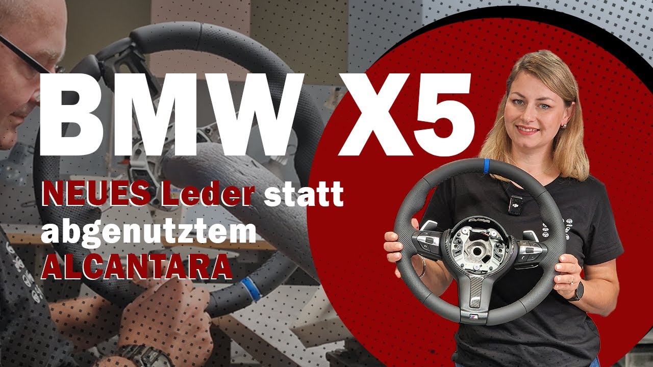 Lenkrad neu beziehen für einen BMW X5 #Lenkradbezug #BMW #BMWX5 #perforiertesLeder #BMWMPaket