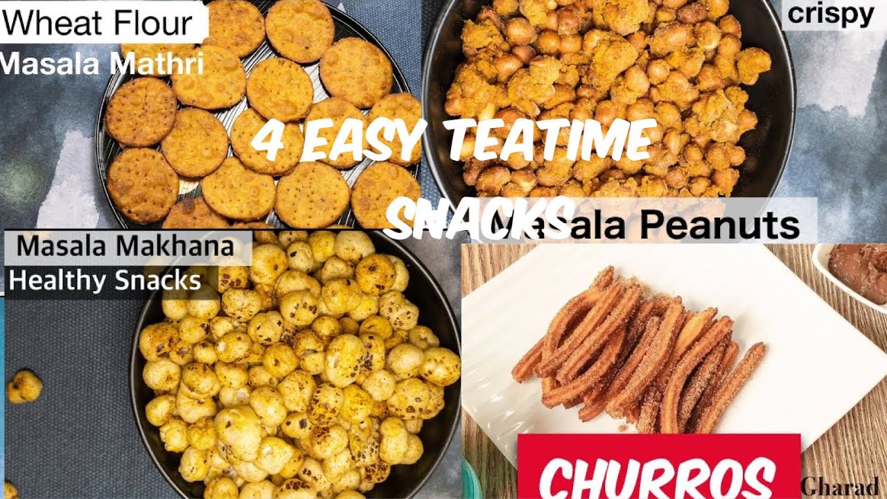 4 easy tea time snacks recipes | teatime snacks | 4 आसान टी टाइम स्नैक्स रेसिपी | tea time snacks