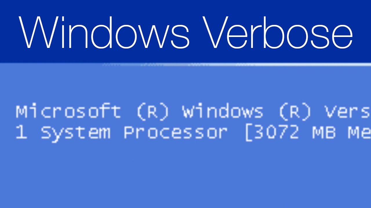 Windows Verbose Boot Screens
