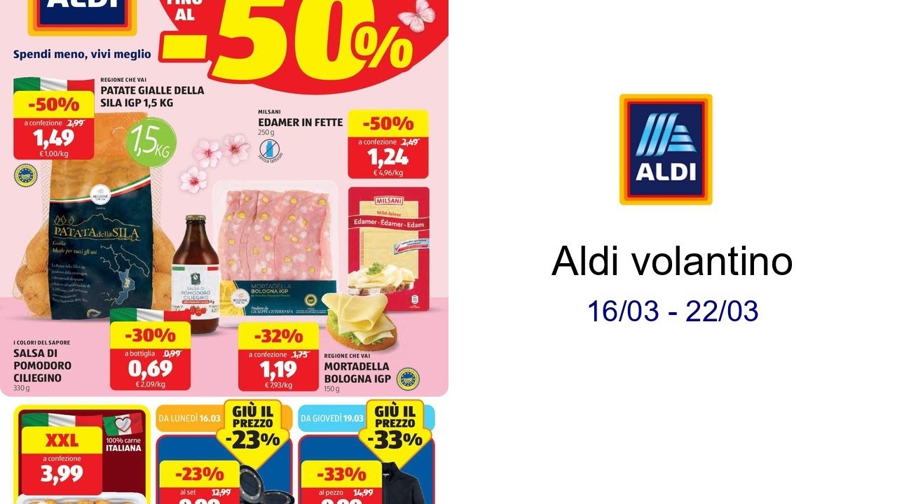 Aldi volantino 16/03 - 22/03