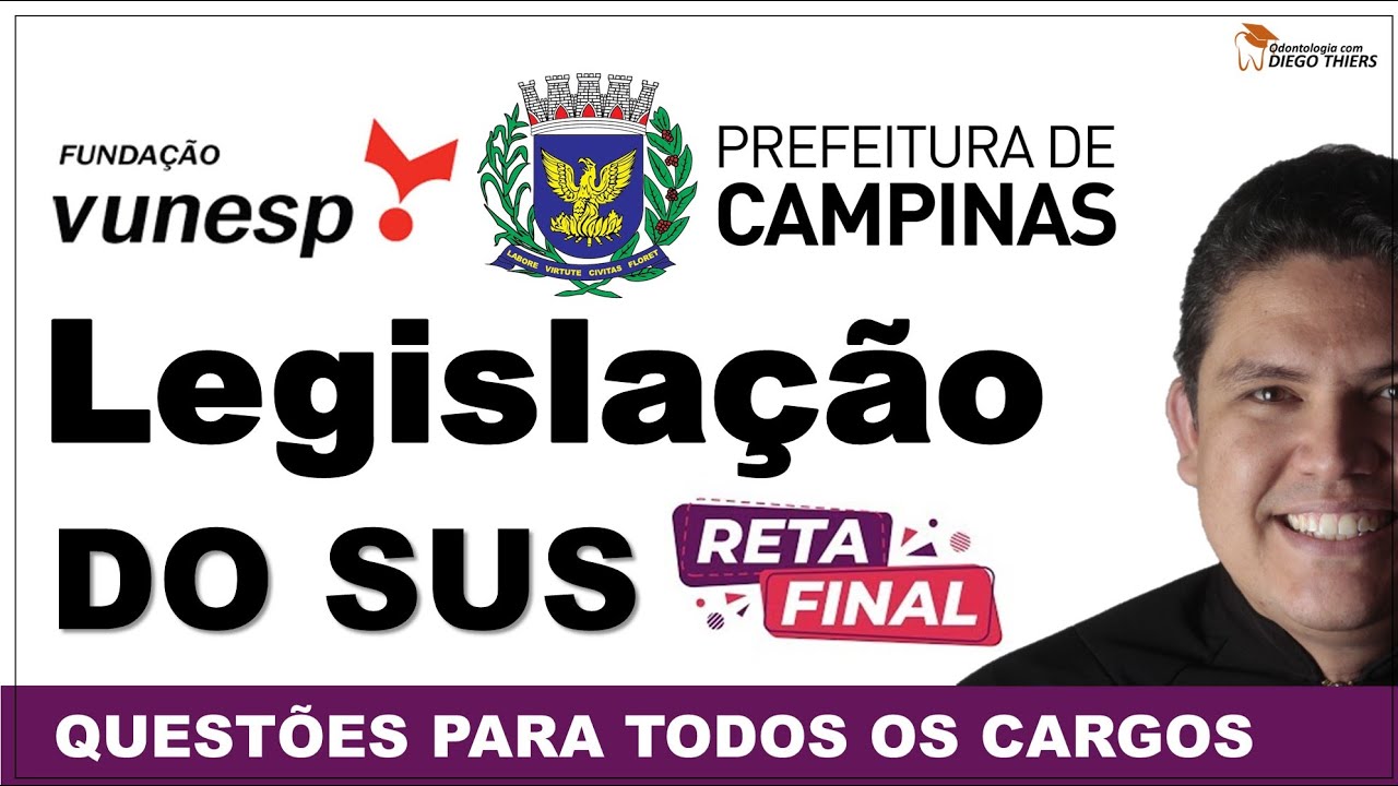 RESOLUÇÃO DE QUESTÕES PARA TÉCNICO E AUXILIAR EM SAÚDE BUCAL  CONCURSO CAMPINAS/SP 2025 BANCA VUNESP