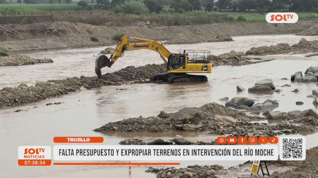 Aumenta caudal del río Moche y obras avanzan pese a falta de presupuesto