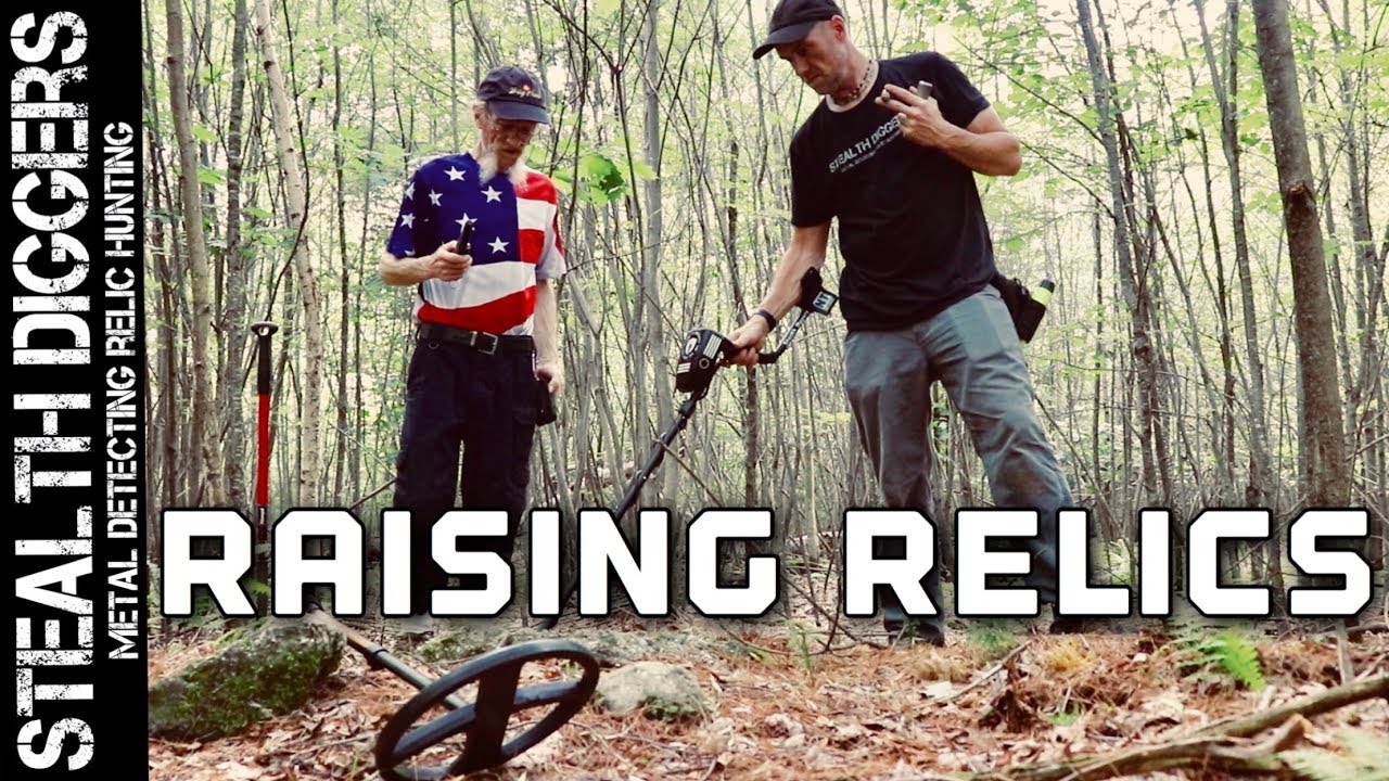 Raising relics Metal detecting cellar holes of old colonial homesites #250 Garrett metal detector
