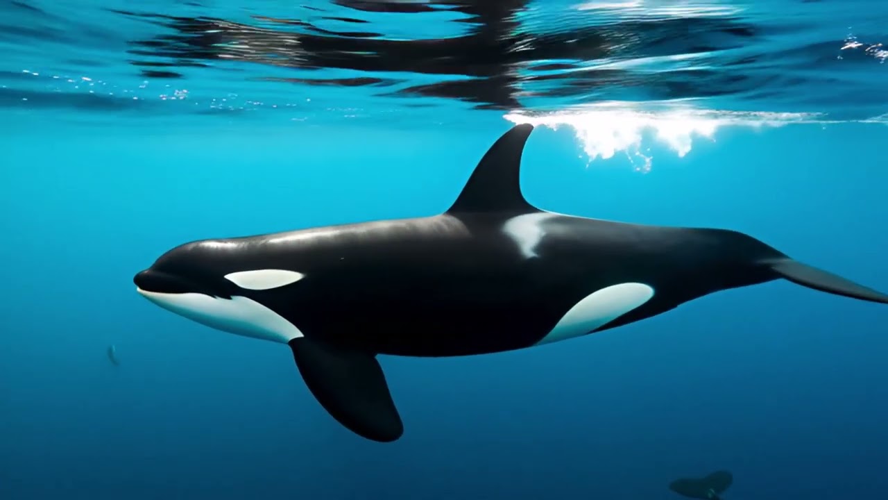A video that captures the natural behavior and movements of aquatic animals.