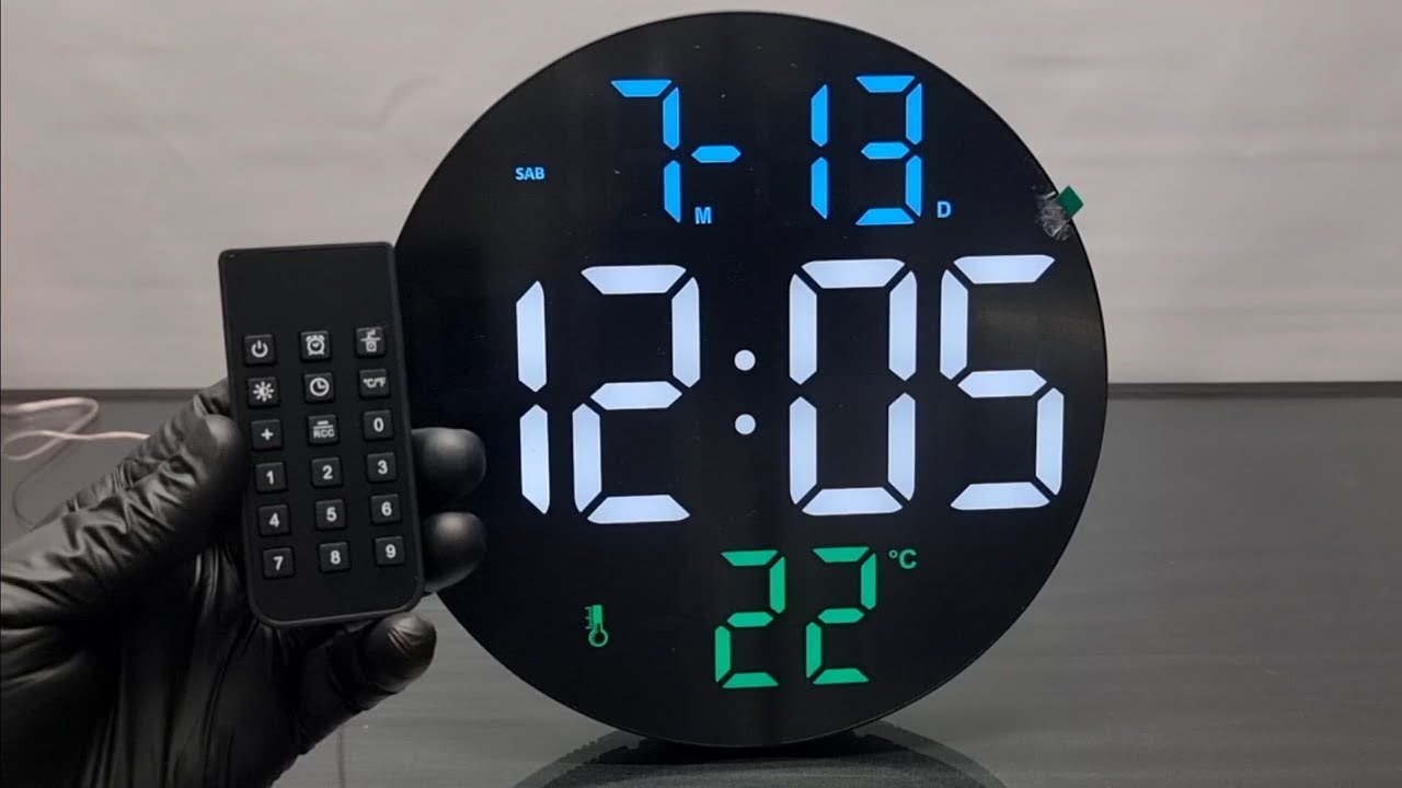Relógio Digital LED Com Alto Brilho Despertador Calendário Termômetro Mesa parede Modelo – LE2162