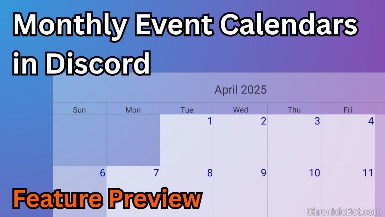 Monthly Event Calendar Images in Discord - Feature Preview