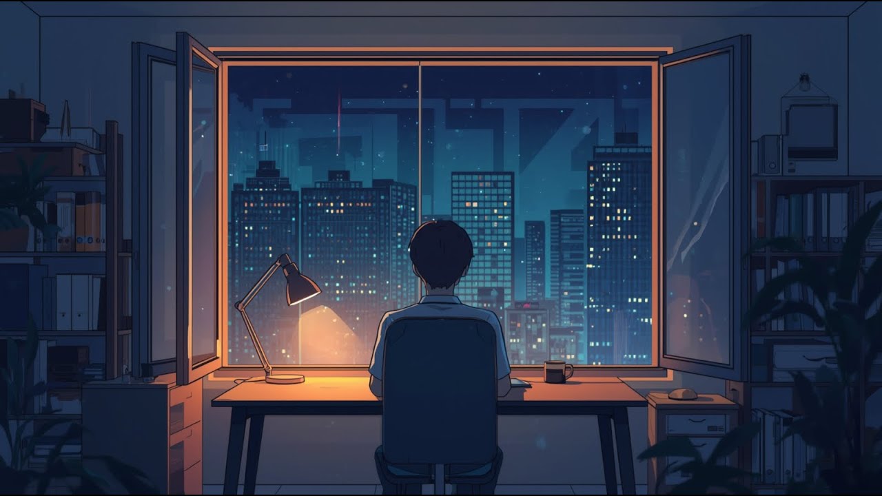 Lights Still On — Window Open, City Breathing · Late Night Lo-Fi for Focus (1 Hour)
