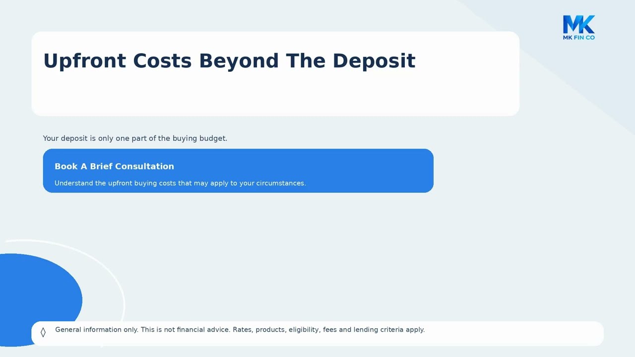 Upfront Costs Beyond The Deposit | MK FIN CO
