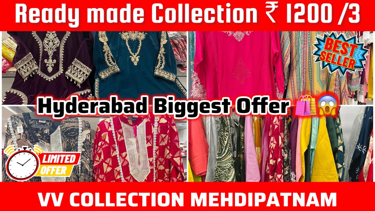 Hyderabad Biggest Offer || Rs:1200/3🛍️” Primium Readymade Collection “ Semi PartyWear & Wedding 