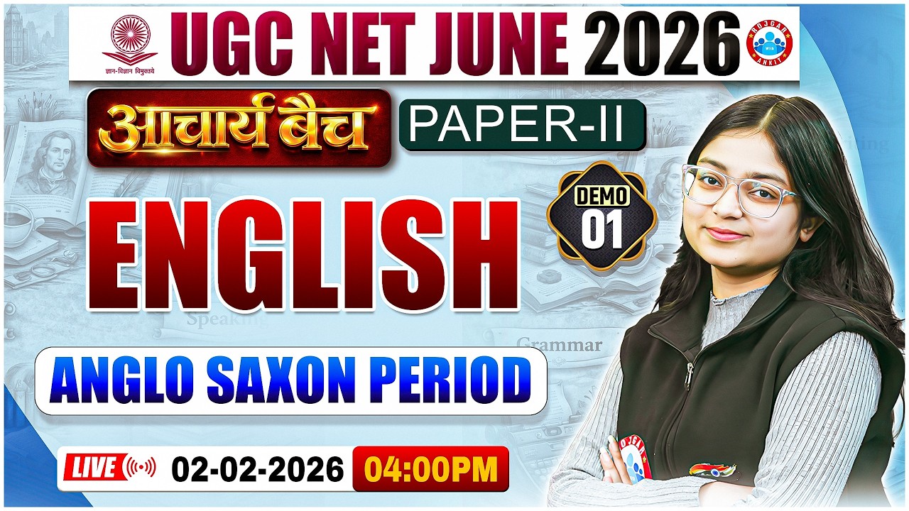 UGC NET English 2026 | Anglo Saxon Period | आचार्य बैच Demo 01 | UGC NET Paper 2 English Class