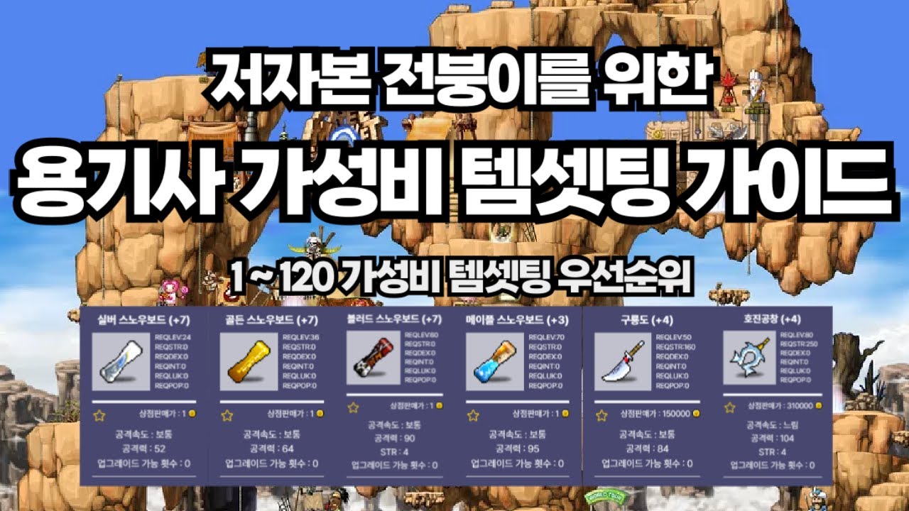 저자본 스피어맨/용기사를 위한 가성비 템셋팅 가이드