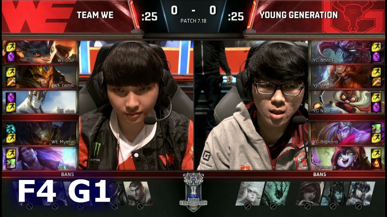 Team WE vs Young Generation | Game 1 Finals of Play-in Stage S7 LoL Worlds 2017 | WE vs YG G1