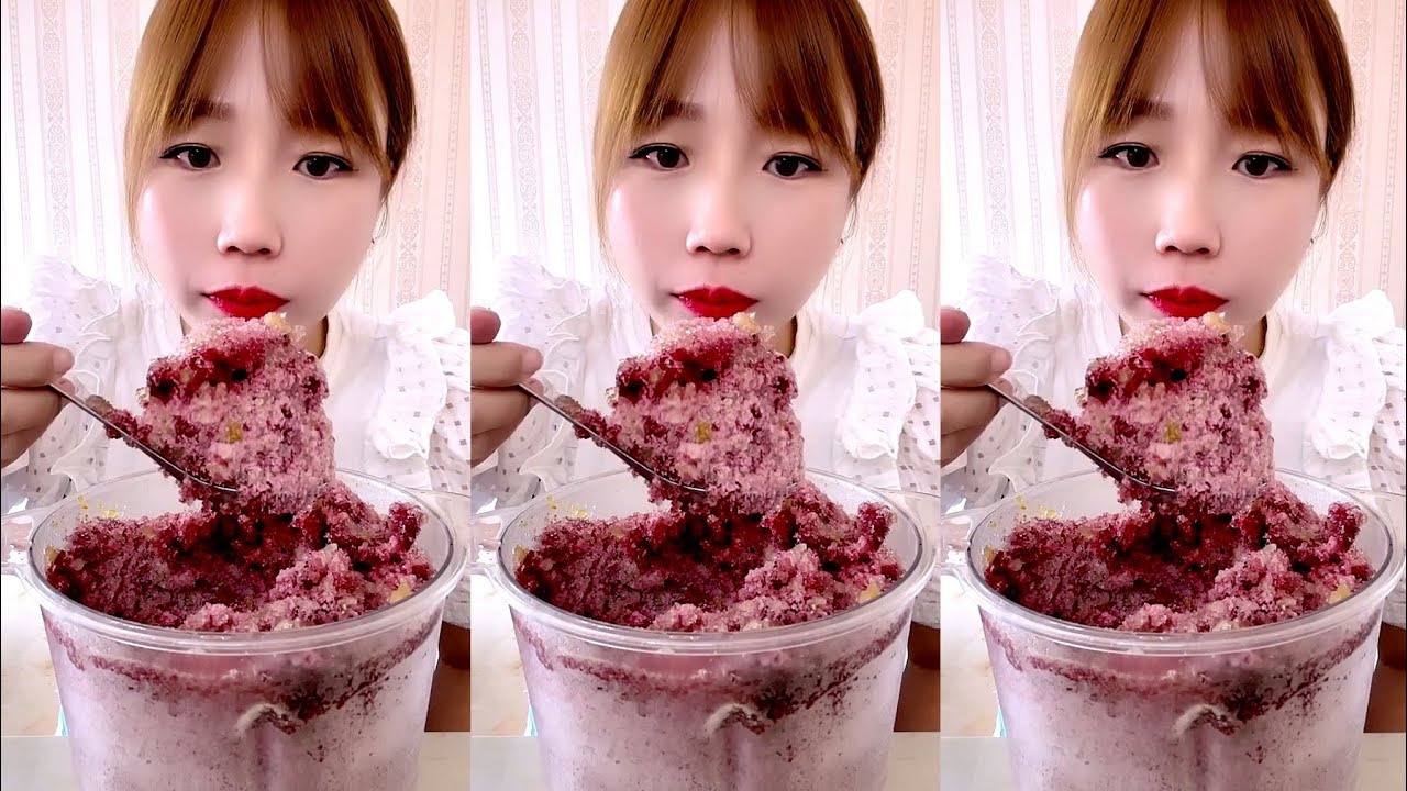 ASMR SHAVED ICE EATING MUKBANG