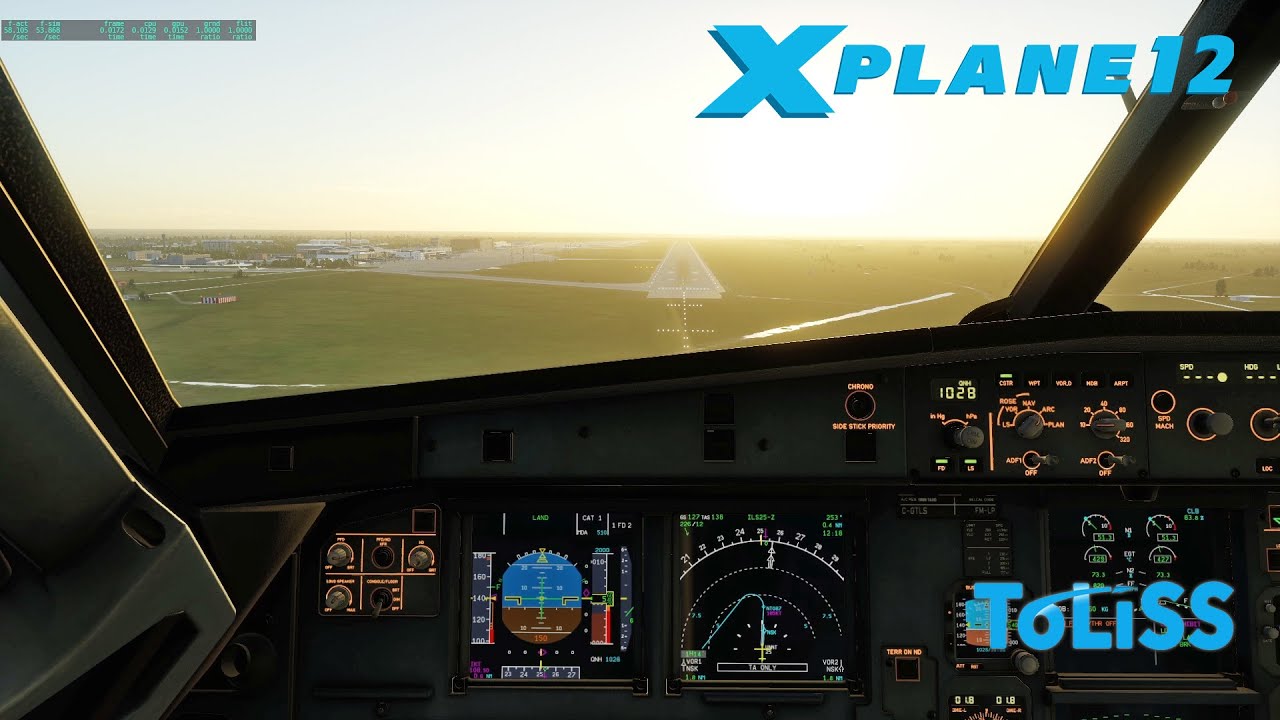 X-plane 12, Посадка в Толмачево, UNNT RW25