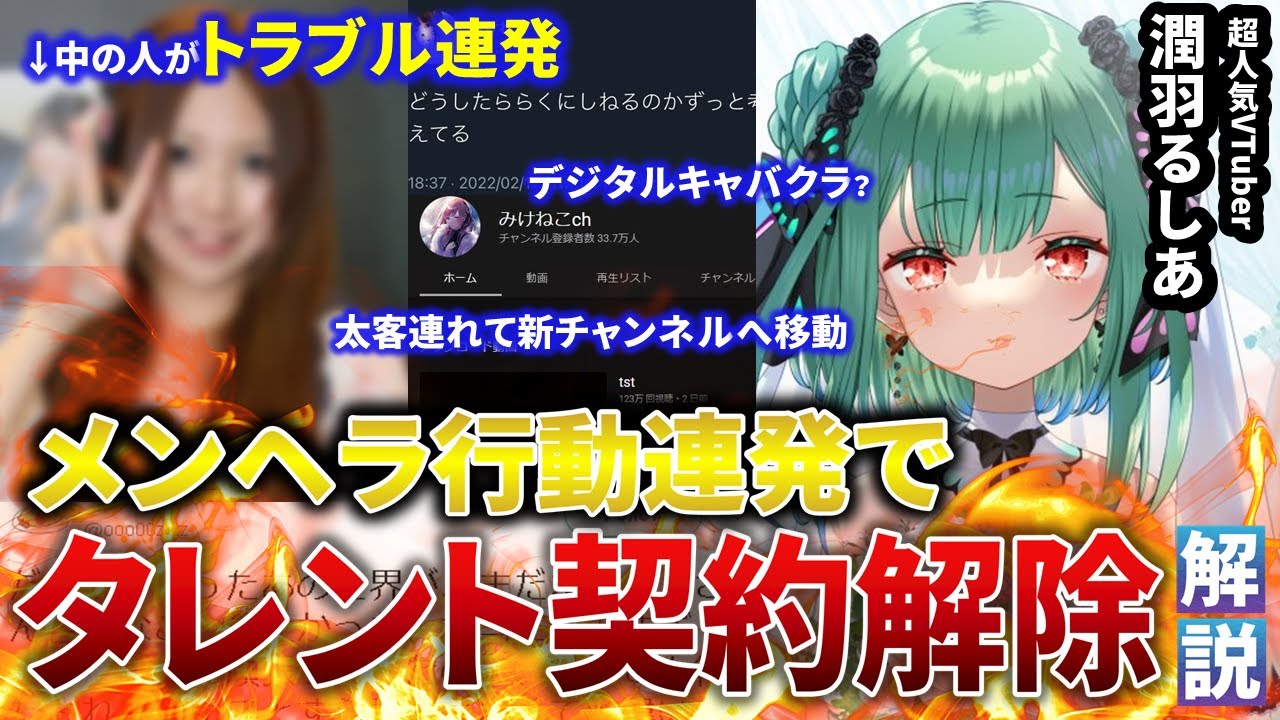 【契約解除】潤羽るしあ（清水●妃）のメンヘラ行動
