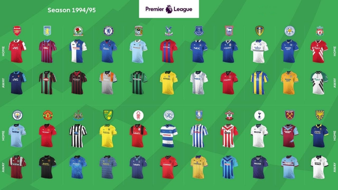 FA Premier League Kits - 1994/95