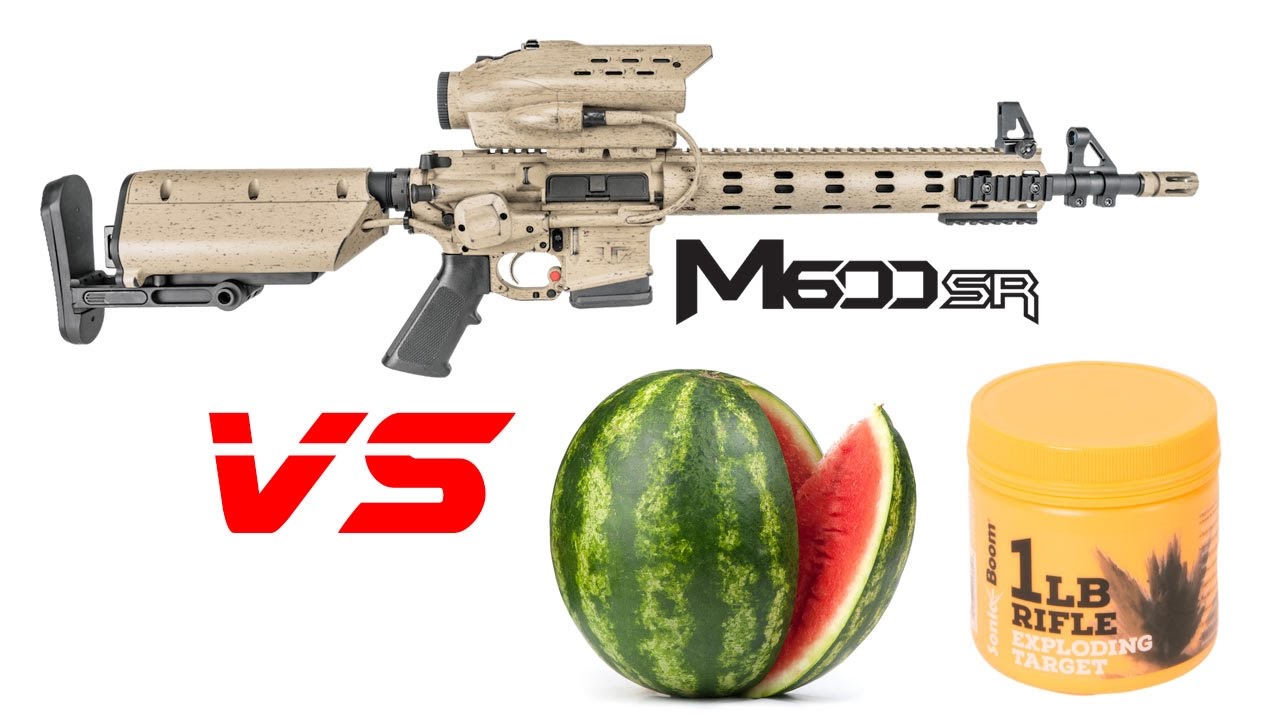 Tracking Point M600 5.56 vs Watermelon/Sonic Boom 1lb Exploding Target