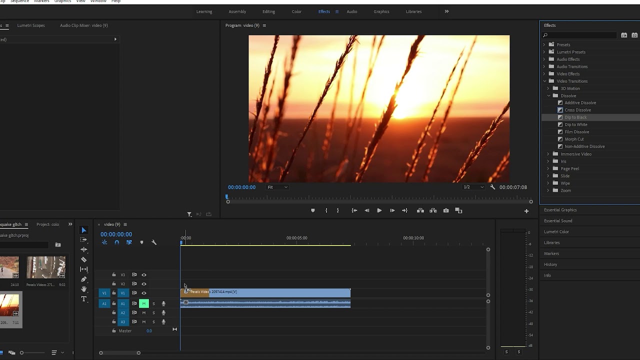 Dip To Black Transition In Premiere Pro