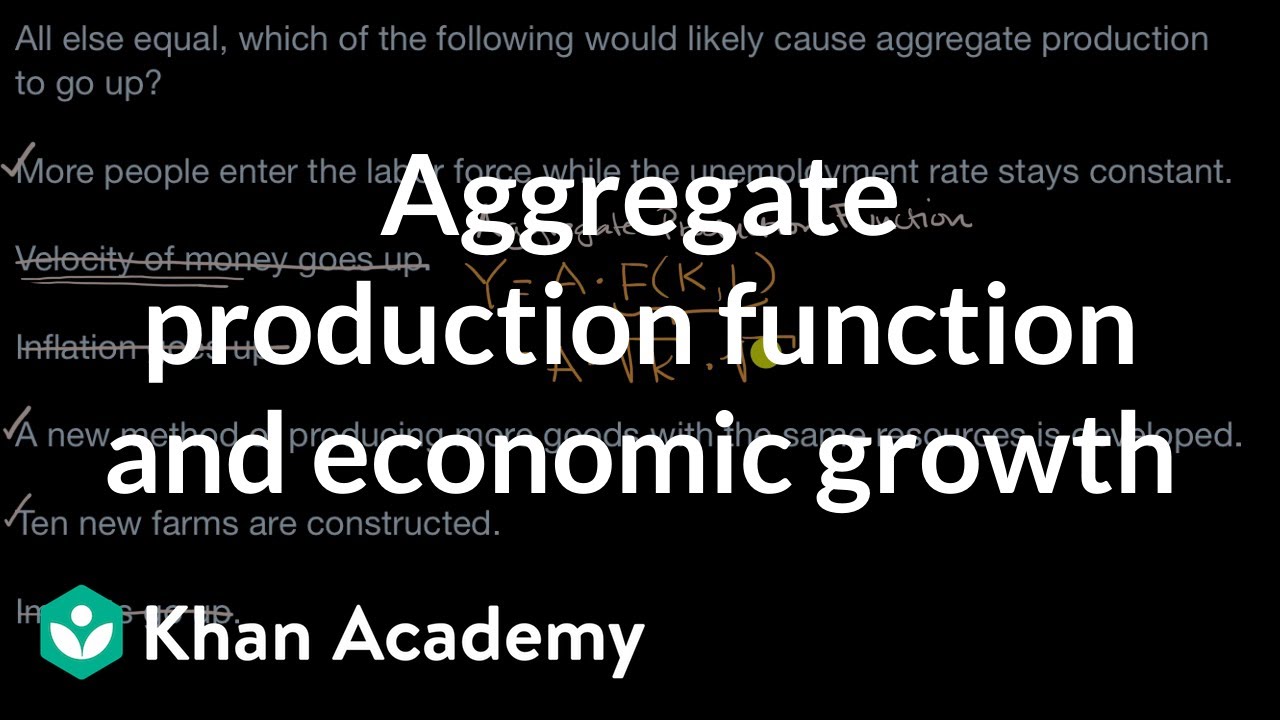 Aggregate production function and economic growth | APⓇ Macroeconomics | Khan Academy