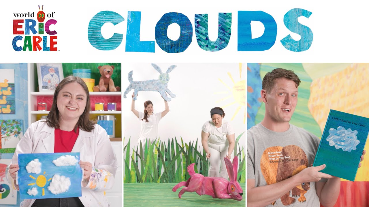 Little Cloud Read Aloud / Meet the Rabbit Puppets / Make a Cloud Painting | ERIC CARLE