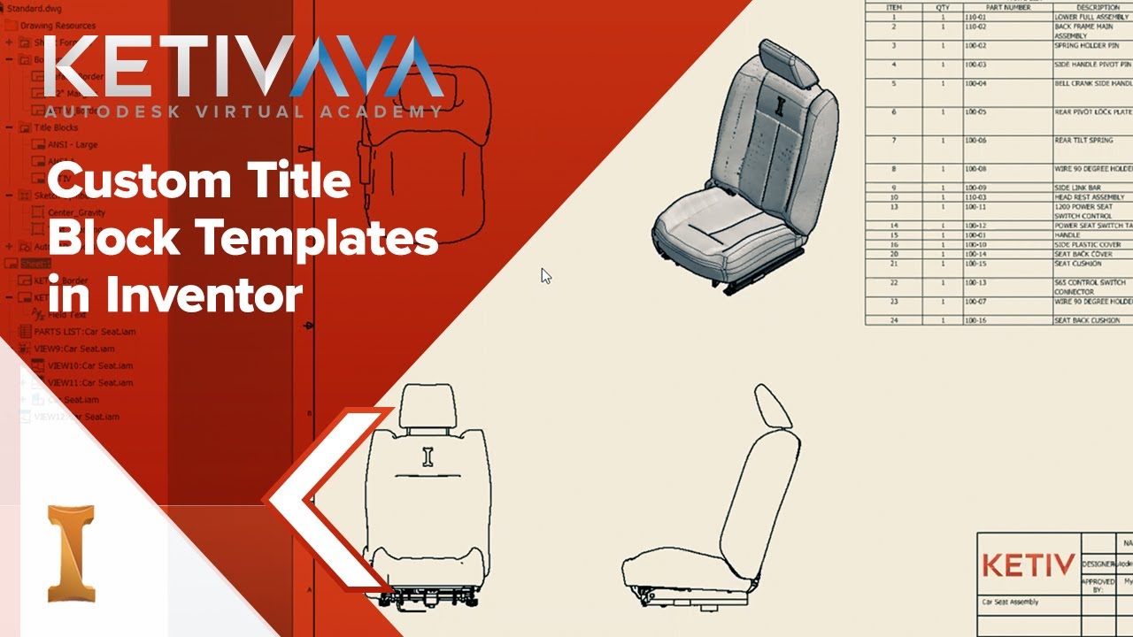 Custom Title Block Templates in Inventor | Autodesk Virtual Academy