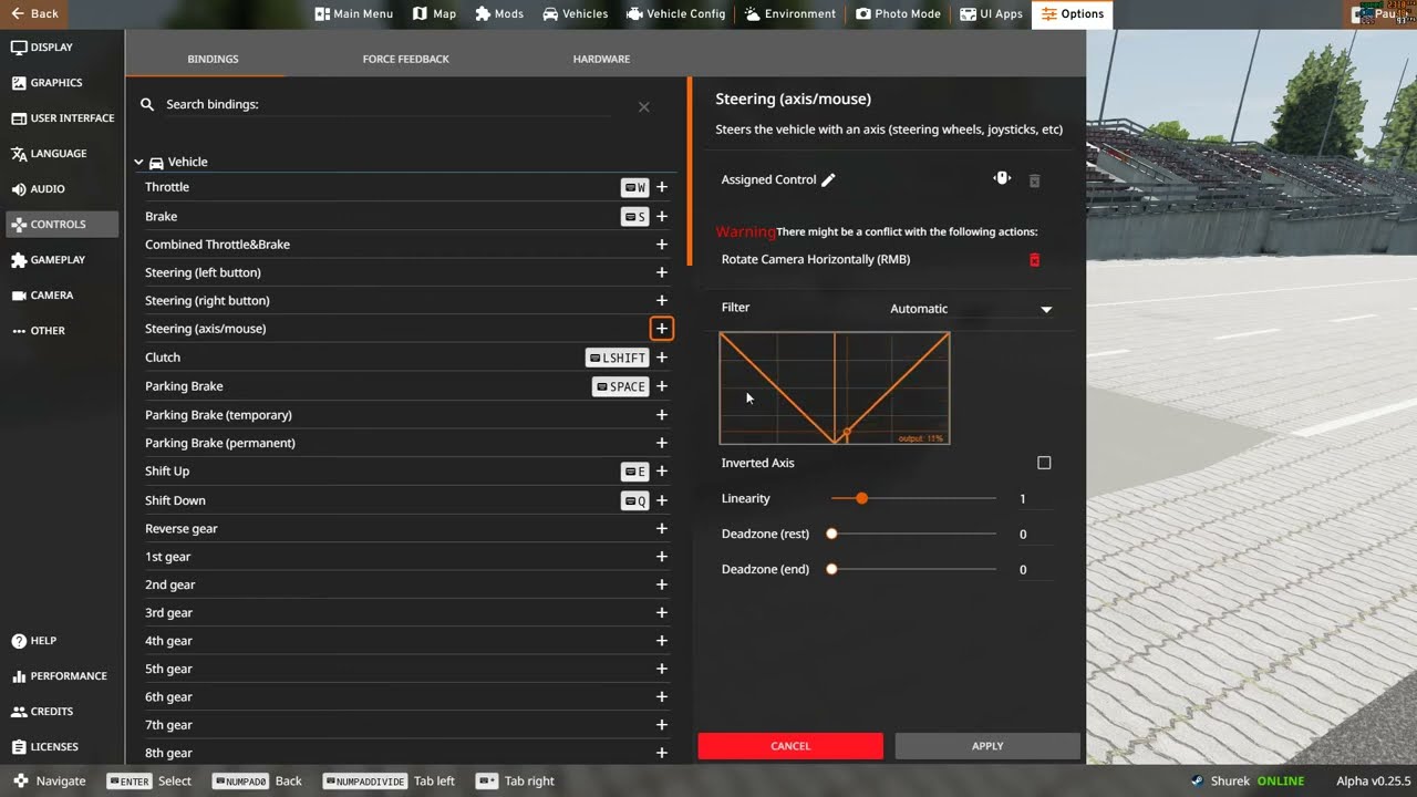 BeamNG Drive - tutorial how to set up mouse steering