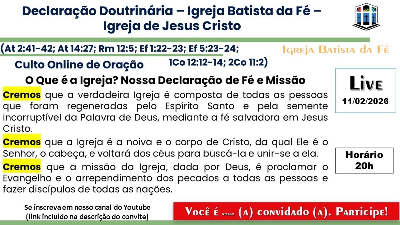 #IBF Declaração Doutrinaria Igreja Batista da Fé - Igreja de Jesus Cristo